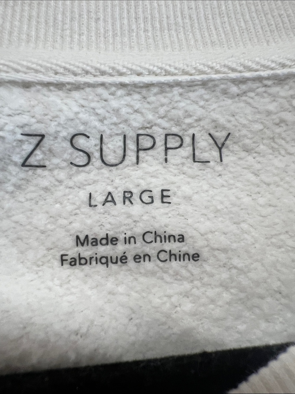 NWT Z SUPPLY Cream High Tide Sunday Sweatshirt in Sz Large drop shoulders - Picture 10 of 11